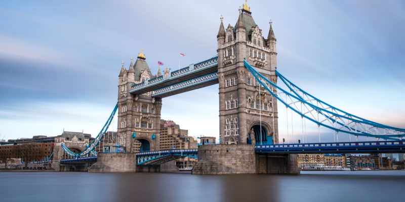 London Tower Bridge across the river Thames is the iconic landmark and most visited place in London, England, UK.